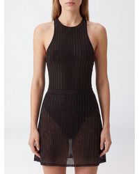 VENUJA - One-Piece Swimsuit With Halter Neck And Rhinestone Application - Lyst