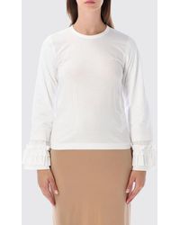 Comme des Garçons - Comme Des Gar&Ccedil	Ons Long-Sleeved Ruffle-Detail Cotton T-Shirt - Lyst