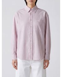 DUNST - Striped Cotton-Blend Shirt With Button-Down Collar And Pocket - Lyst