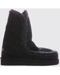 Mou - Eskimo Suede Boots With Wool Stitching - Lyst