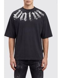 Palm Angels - Relaxed Fit Graffiti Logo Print Cotton T-Shirt - Lyst