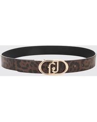 Liu Jo - Cinturón Reversible De Piel Con Estampado Animal Y Hebilla Con Monograma - Lyst