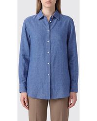 Rohe - Long-Sleeved Linen Shirt With Classic Collar And Curved Hem - Lyst
