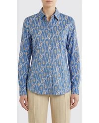 Etro - Stretch Cotton Shirt With Paisley Print - Lyst