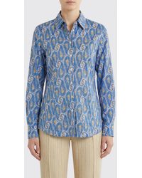 Etro - Stretch Cotton Shirt With Paisley Print - Lyst