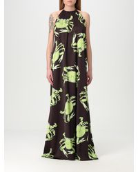 MSGM - Vestido Largo Con Cuello Halter - Lyst