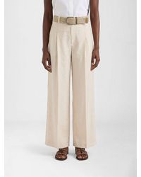 Brunello Cucinelli - Cotton Poplin Wide Leg Trousers - Lyst