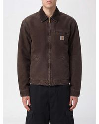 Carhartt - Og Detroit Cotton Jacket With Zip Closure And Logo Patch - Lyst