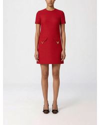 Valentino - Vlogo Virgin Wool And Silk Dress - Lyst