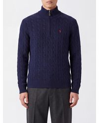 Polo Ralph Lauren - Virgin Wool Half-Zip Turtleneck Jumper With Pony Logo - Lyst