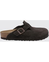 Birkenstock - Boston Suede Mules With An Adjustable Strap - Lyst