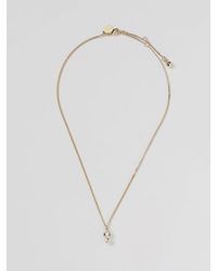 Jimmy Choo - Brass Necklace With Rhinestone Pendant And Synthetic Pearls - Lyst