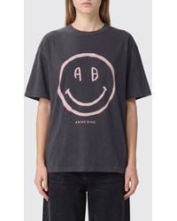 Anine Bing - Graphic Print Cotton T-Shirt With Contrasting Logo - Lyst