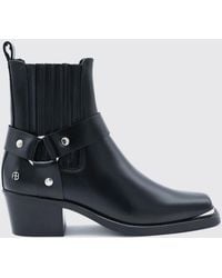Anine Bing - Smooth Leather Western Boots With A Square Toe And Low Heel - Lyst
