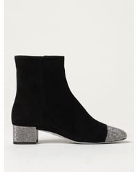 Rene Caovilla - Crystal-embellished Suede Boots - Lyst