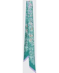 Gucci - Silk Twill Bandeau Scarf With Contrast Floral Print - Lyst