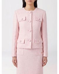 Valentino Garavani - Cropped Slim Fit Tweed Blazer With Crew Neck - Lyst