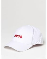 HUGO - Cappello in cotone con logo ricamato - Lyst