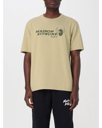 Maison Kitsuné - T-shirt in cotone con logo stampato - Lyst