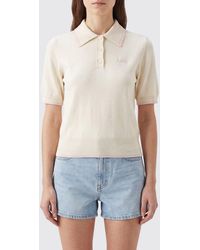 A.P.C. - Knit Cotton Polo With Ribbed Collar And Trims - Lyst