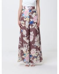 Hanita - Printed Recycled Satin Palazzo Trousers - Lyst
