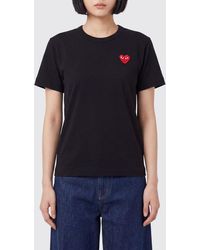 COMME DES GARÇONS PLAY - Comme Des Gar&Ccedil	Ons Play Contrast Logo Cotton Crew-Neck T-Shirt - Lyst