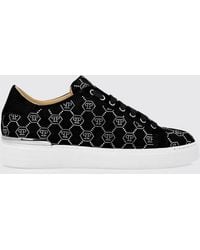 Philipp Plein - Suede Sneakers With Rhinestone Hexagon - Lyst