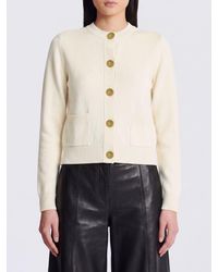 Balmain - Wool Crewneck Cardigan With Patch Pockets And Embossed Buttons - Lyst