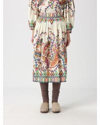 Etro - Cotton Midi Skirt With Paisley Print - Lyst
