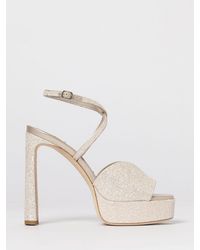 Jimmy Choo - Karli Platform Glitter Fabric Sandal - Lyst