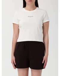 Maison Kitsuné - Maison Kitsun&Eacute Logo Cotton Crop T-Shirts - Lyst
