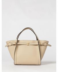 Tod's - T Signature Grained Leather Handbag With T Timeless Logo - Lyst