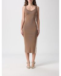 Elisabetta Franchi - Knit Dress With Shiny Viscose Bands - Lyst