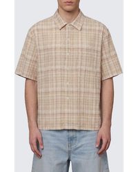 sunflower - Check Cotton And Linen Blend Casual Shirt - Lyst