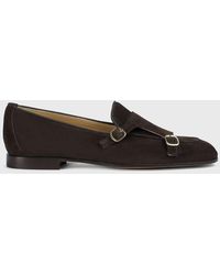 Doucal's - Suede Monk Strap Shoes - Lyst