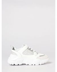 Versace Jeans Couture - Leather And Lurex Mesh Sneakers - Lyst
