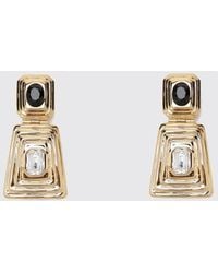 Alessandra Rich - Finish Metal Earrings With Crystals - Lyst