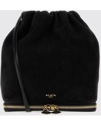 Alaïa - Le Pochon Mini Suede Bucket Bag With Drawstring Closure - Lyst