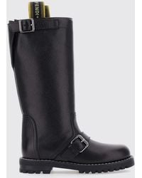 Fendi - Tumbled Calfskin Biker Boots With Jacquard Logo - Lyst