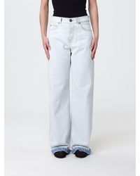 Pinko - Wide Leg Cotton Denim Jeans - Lyst