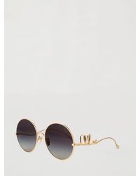 Chloé - Chlo&Eacute Rounded Metal Sunglasses With Lettering Logo - Lyst