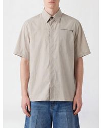 MSGM - Cotton Bowling Shirt With French Collar And Short Sleeves - Lyst