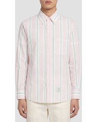 Thom Browne - Striped Cotton Casual Shirt - Lyst