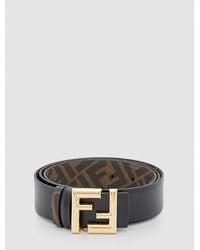 Fendi - Ff Rounded Wendegürtel Aus Leder Und Beschichteter Baumwolle - Lyst