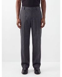 Ziggy Chen - Wide-Leg Check Virgin Wool Trousers - Lyst
