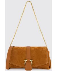 Ferragamo - Suede Calfskin Crossbody Bag With Gancini Flap Closure - Lyst