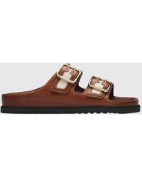 Birkenstock - 1774 Arizona Bicolor Leather And Canvas Flat Sandals - Lyst