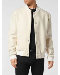 Philipp Plein - Wool Varsity Bomber Jacket With Embroidery And Rhinestones - Lyst