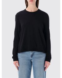 James Perse - Long-Sleeved Glitter Cotton T-Shirt With Crew Neck - Lyst