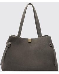 Yuzefi - Gyoza Suede Calfskin Leather Tote Bag With Double Handle - Lyst